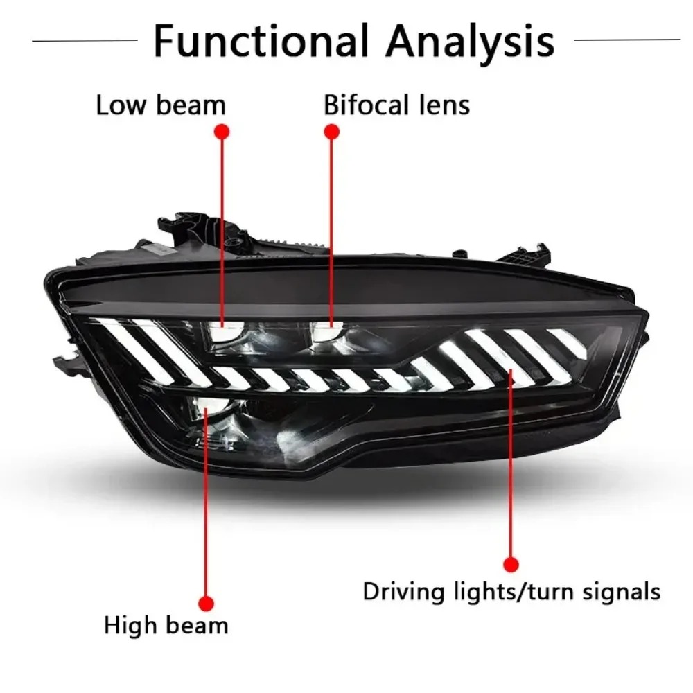 LED Headlight for A7 2011-2018 Modified RS7 Head Front Light  Lens Lamp Car Accessories